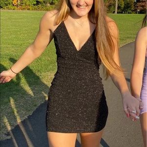 black sparkly mini dress